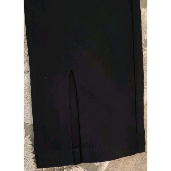 Vintage Bebe Black Pants Size 2 Side Zip Slit Back Legs Back Belt Design High... - Picture 6 of 10